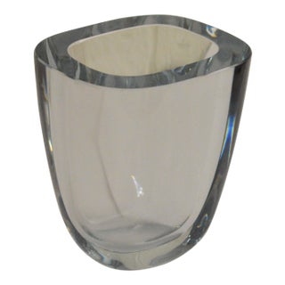 Strombergshyttan Mid-Century Art Glass Crystal Vase by Gerda Stromberg C. 1960 For Sale