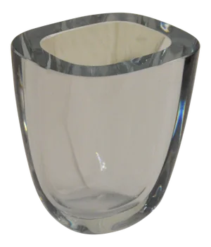 Strombergshyttan Mid-Century Art Glass Crystal Vase by Gerda Stromberg C. 1960