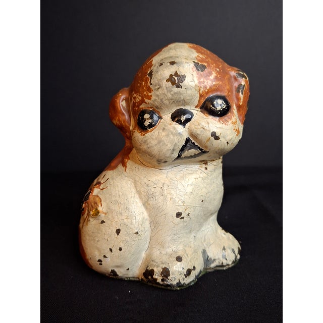 Hubley Manufacturing Company Scarce Antique Hubley Cast Iron Puppo Doorstop Brown Color Variant Grace Drayton 1920s #75 For Sale - Image 4 of 17