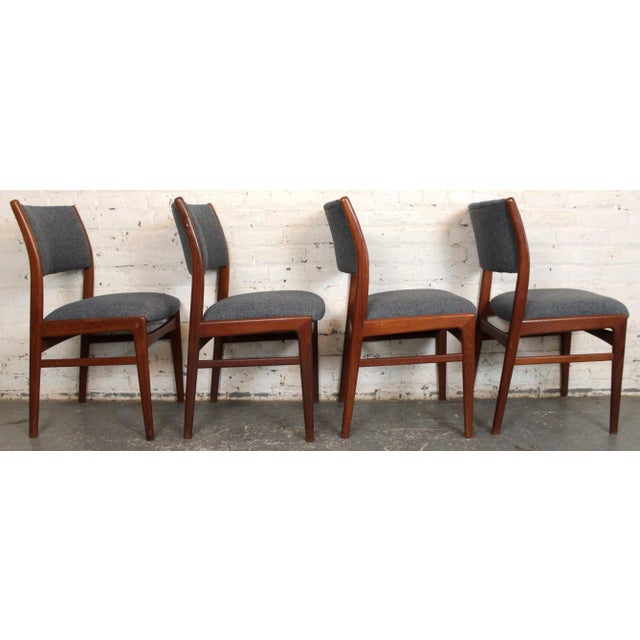 Mid 20th Century Set of 4 Mid-Century Teak Scandinavian Dining Chairs For Sale - Image 5 of 13