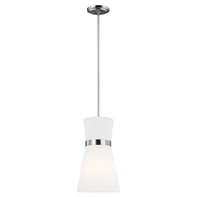 Modern AERIN By Visual Comfort Studio Clark 1-Light Pendant in Brushed Nickel For Sale - Image 3 of 3