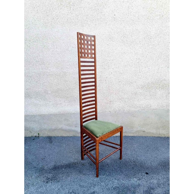 Charles Rennie Mackintosh Mid-Century Hill House 1 Chair by Charles Rennie Machintosh, Italy, 1980s For Sale - Image 4 of 12