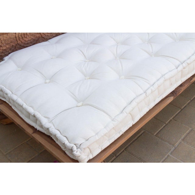 Wood Natural Lotus Floral Reclaimed Wood Daybed For Sale - Image 7 of 10