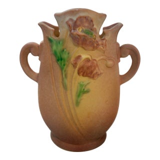 Roseville "Poppy" Two-Handled Vase (Pattern 870-6") For Sale