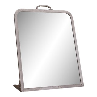 French Art Deco Table Mirror with Silver-Plated Frame, 1940s For Sale