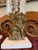 Pair Antique Victorian Figural Bronze Gilt Girandole Candlesticks Crystal Prisms For Sale - Image 4 of 4