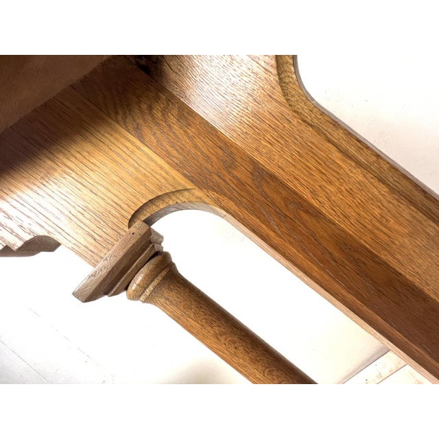 Wood Arts & Crafts Gothic Revival Pedestal in Oak, 1920s For Sale - Image 7 of 18