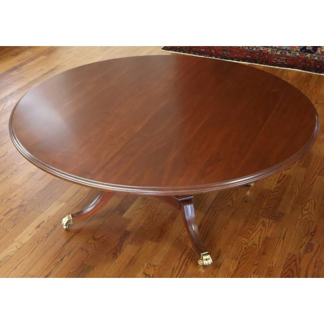 Wood Harden Mahogany Regency Style Round Dining Table & 8 Chairs For Sale - Image 7 of 16