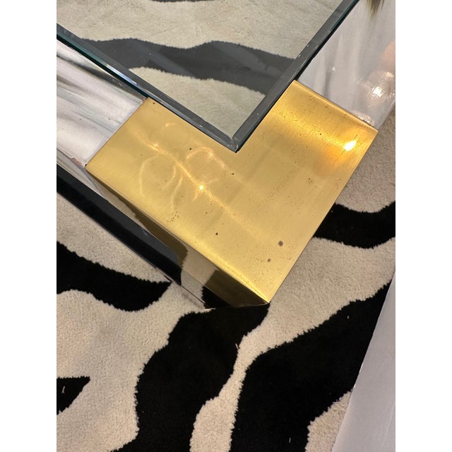 Theodore Alexander Faux Horn Brass and Glass Coffee Table For Sale - Image 9 of 10