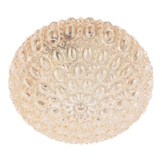 1960s Helena Tynell Glashutte Limburg Flush Mount Amber Bubble Glass For Sale