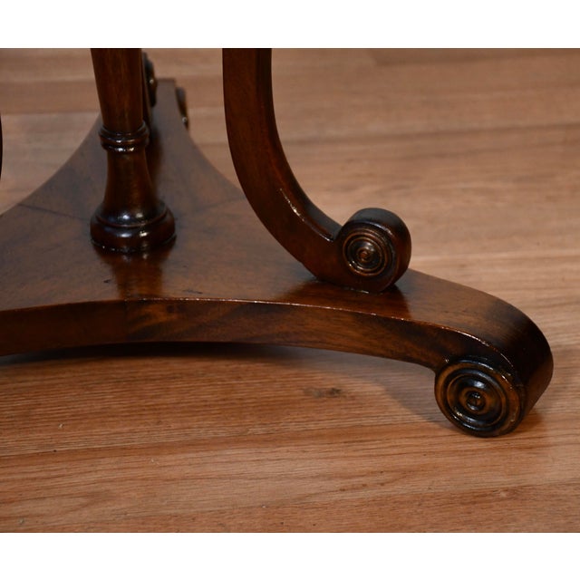 1920s English Regency Mahogany Banded Walnut Pair of Side Tables / End Tables For Sale - Image 11 of 16