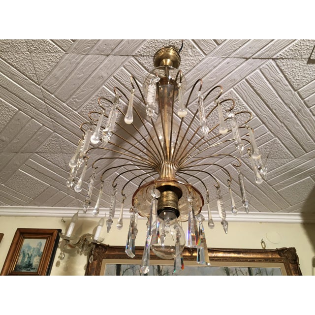 Glass chandelierIn my opinion, the Czech Republic of the 1960s, 1970sone light point. The chandelier-lamp is made of...