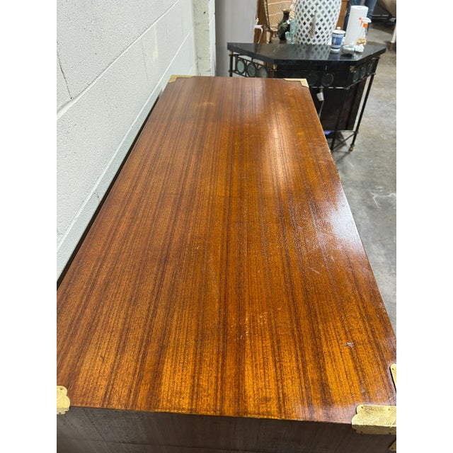1960s Large Vintage Teak & Brass Korean Style Chest Buffet Bar For Sale - Image 5 of 13