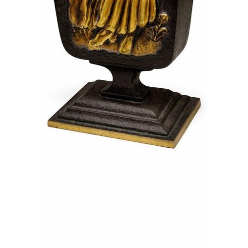 Metal Swedish Art Deco Bronze Vase by Oskar Antonsson for Ystad-Metall, 1935 For Sale - Image 7 of 8