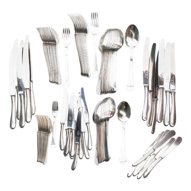 Swedish Cutlery Set Svensk Initial S from Gab, 1940s, Set of 88 For Sale