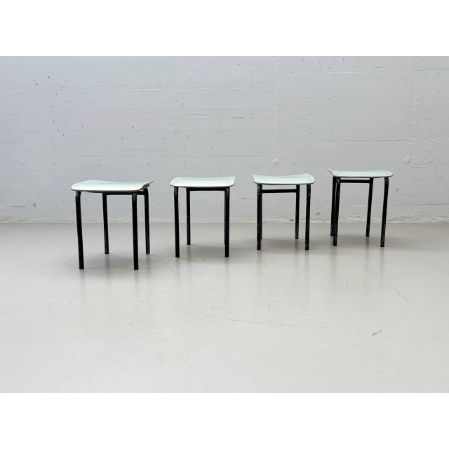 Vintage Kelko Table Set with Four Stools, Switzerland, 1960s, Set of 5 For Sale - Image 14 of 18