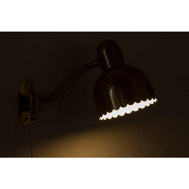 No. 191 Brass Wall Lamp by E. Hansson & Co, 1950s For Sale - Image 9 of 13