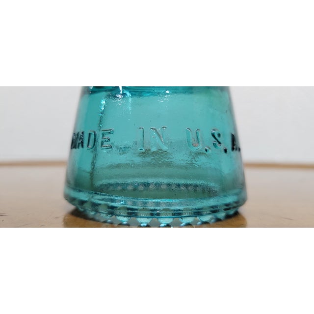 Vintage Hemingray 16 Aqua or Teal Glass Insulator For Sale - Image 4 of 10