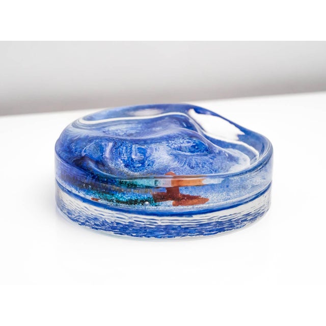 Postmodern Alfredo Barbini Clear Glass Vide-Poche with Polychrome Oxide, 1970s For Sale - Image 3 of 10