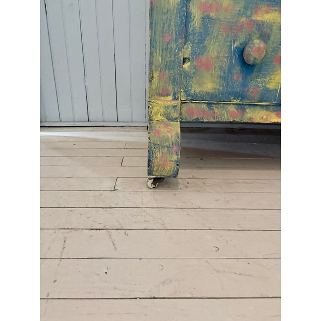 1940s Antique Chest of Drawers – Original Casters, Keyholes & Wood Pulls For Sale - Image 5 of 11