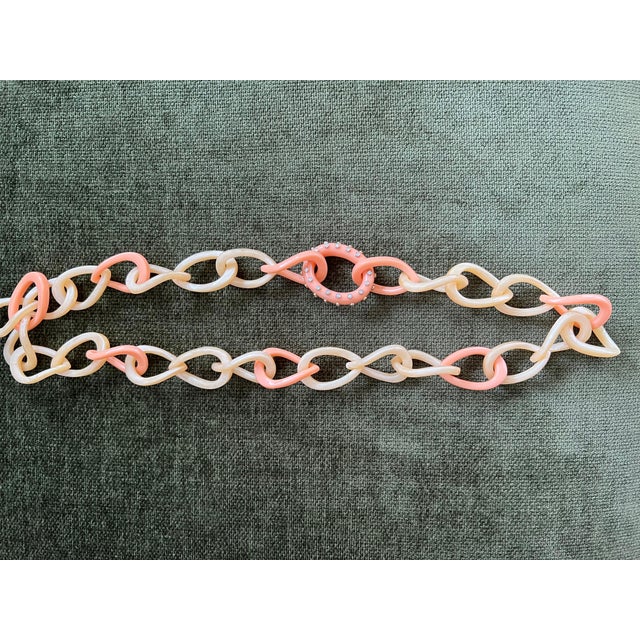 Miriam Salat Resin Link Beach Necklace, 18K & Sterling Silver & White Topaz For Sale - Image 11 of 18