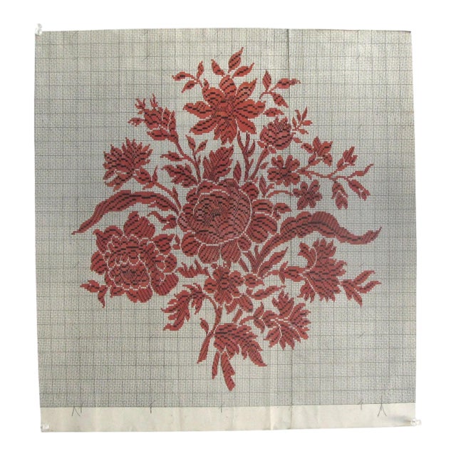 Antique Textile Design on Paper For Sale