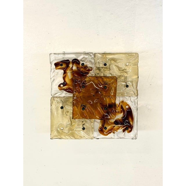 Mid-Century Modern Patchwork Glass Wall Lamps by Toni Zuccheri for Venini, 1970s For Sale - Image 3 of 17