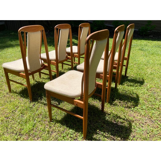 Wood 1970s Vintage Teak Benny Linden Dining Chairs- Set of 6 For Sale - Image 7 of 12