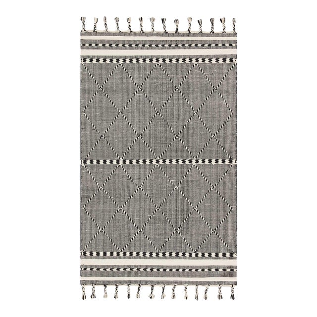 Sample - Loloi II Sawyer Rug, Black - 18" x 18" For Sale