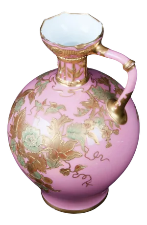 Crown Derby England Porcelain Pink Ground Vase, Late 19th Century