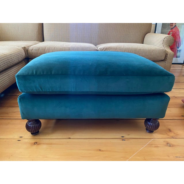 Custom Evergreen Velvet Ottoman Chairish
