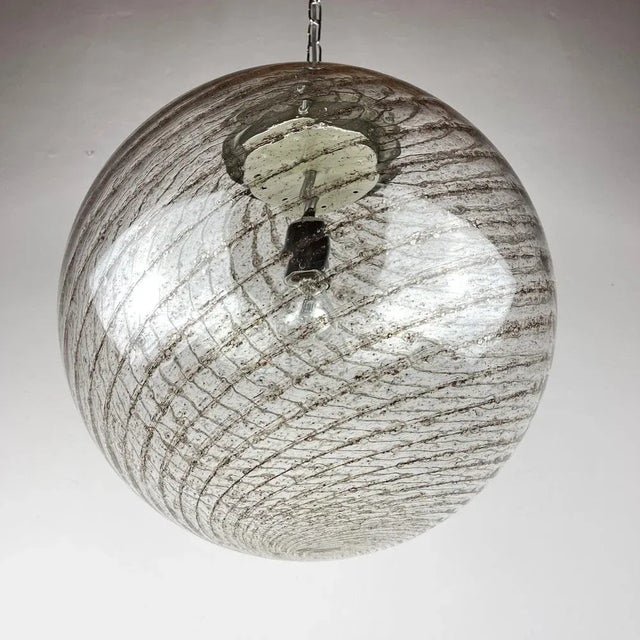 1970s Vintage Swirled Murano Glass Pendant Lamp from La Murrina, Italy, 1970s For Sale - Image 5 of 13