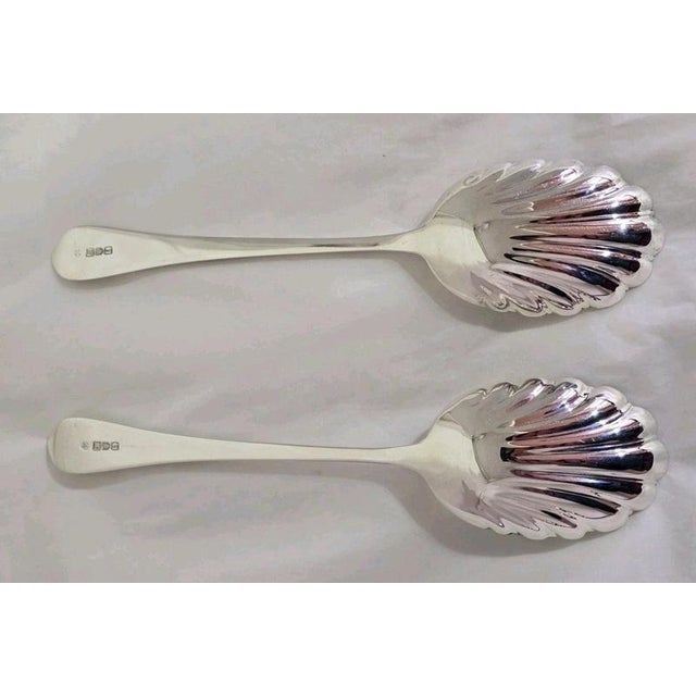 Antique Edwardian Sterling Silver Serving Spoons from William Hutton & Sons, 1904 For Sale - Image 10 of 18