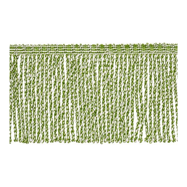 Schumacher Outdoor Bullion Fringe Trim in Green For Sale