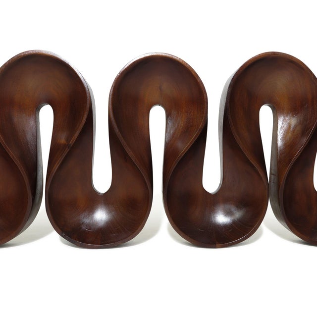 Movimento wall-hanging sculpture of solid wood, designed by Joaquim Tenreiro. 1970's Measurements W 41.25'' x D 3.50'' x H...