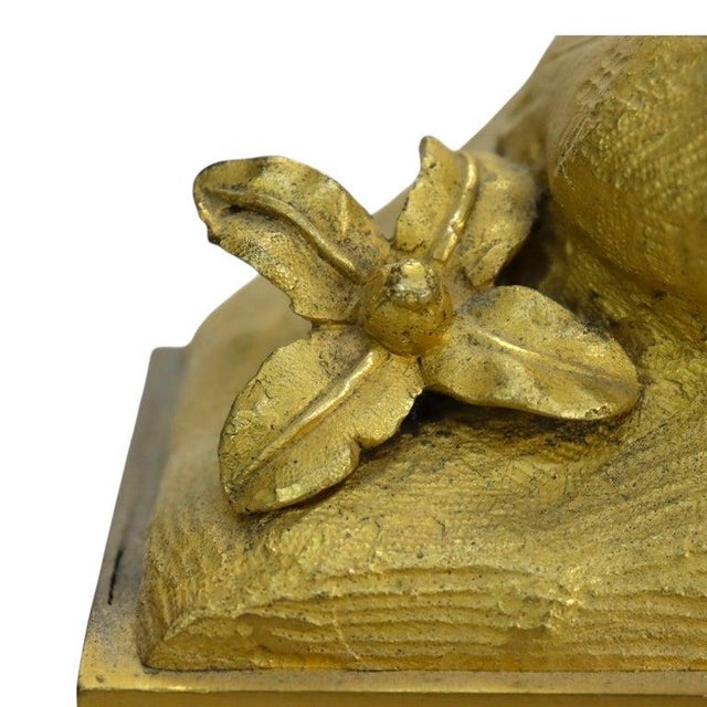 French Empire Figural Gilt Bronze Silk Thread Movement Mantle Clock C1830 For Sale - Image 4 of 11