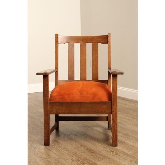 Limbert Antique Mission Oak Armchair For Sale In Philadelphia - Image 6 of 12