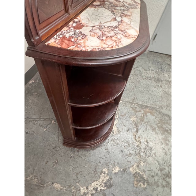 Art Nouveau Sideboard + Marble Top, Antique For Sale - Image 12 of 12
