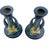 Pair of 1940s Roseville Zephyr Lily Bermuda Blue Candlestick Holders For Sale - Image 10 of 10