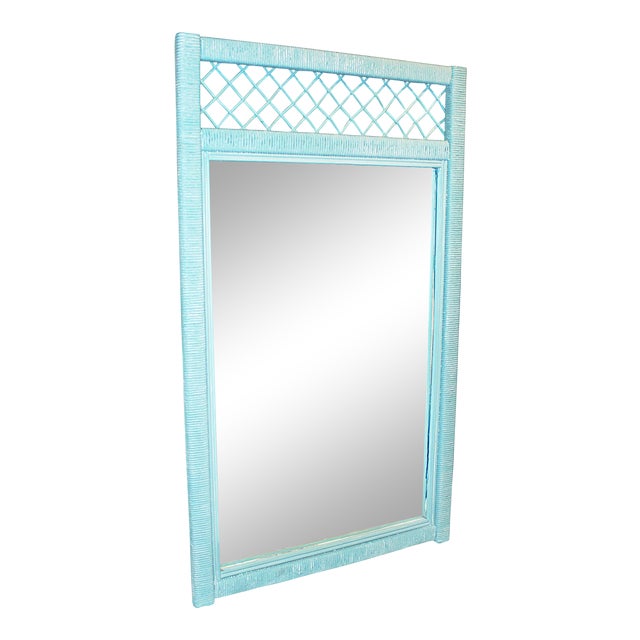 1980s Vintage Henry Link Painted Wicker Mirror Chairish