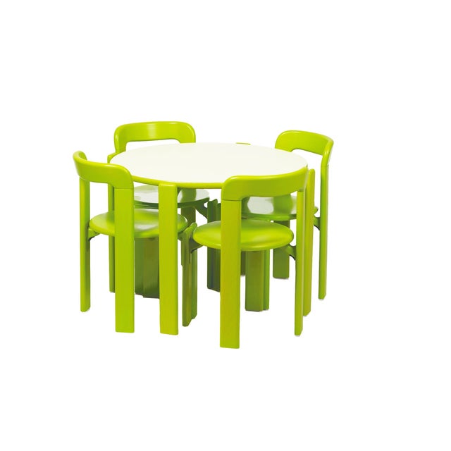 Wood Dietiker Rey Junior Dining Set, by Bruno Rey, in Green - 5 Pieces For Sale - Image 7 of 7