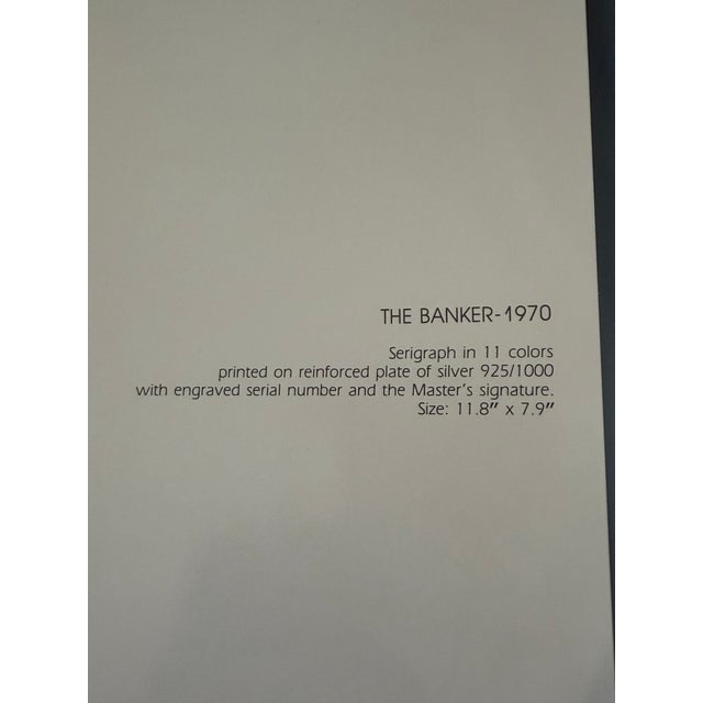 Salvador Dali Man's Profession the Banker .925 Silver Plate Custom Framed Tobo Arte For Sale - Image 9 of 10