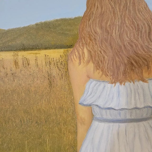 Figure Standing in Field Oil Painting by Susan B. For Sale In Atlanta - Image 6 of 6
