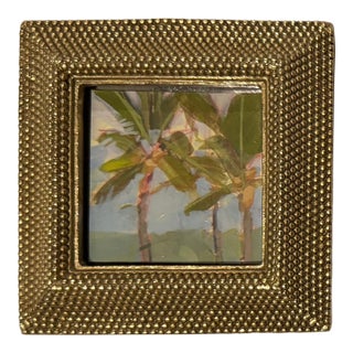 Contemporary Miniature Gouache Palm Trees, Framed For Sale