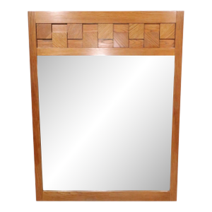 Mid Century Brutalist Lane Stacatto Wall Mirror C. 1970's