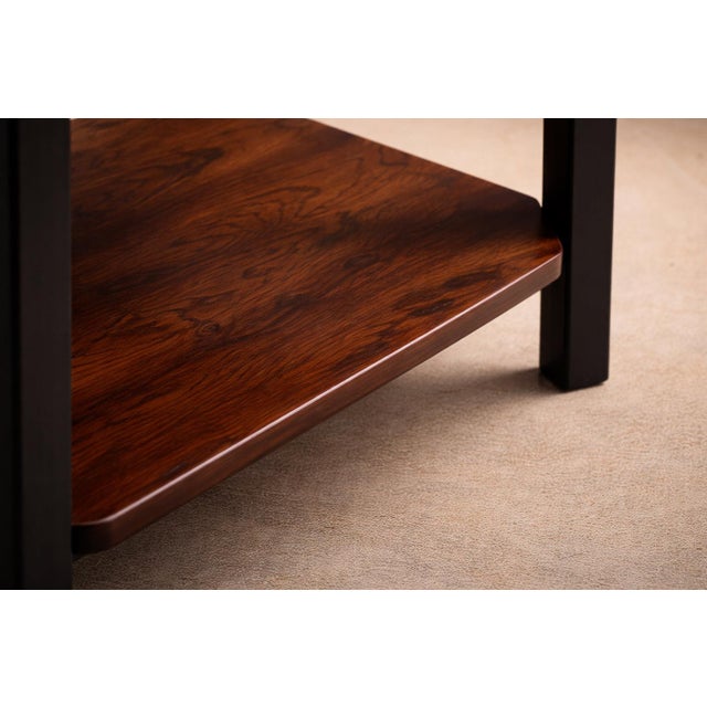 Wood m.l. Magalhães Pair of Rosewood & Marble Side Tables, Brazil, Circa 1960 For Sale - Image 7 of 11