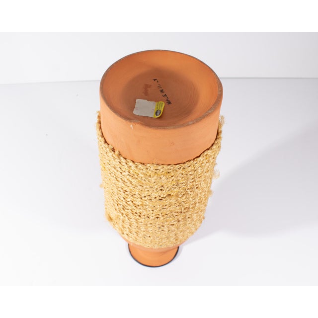 Late 20th Century Italian Raymor Ceramic Vase With Woven Accent For Sale - Image 5 of 6