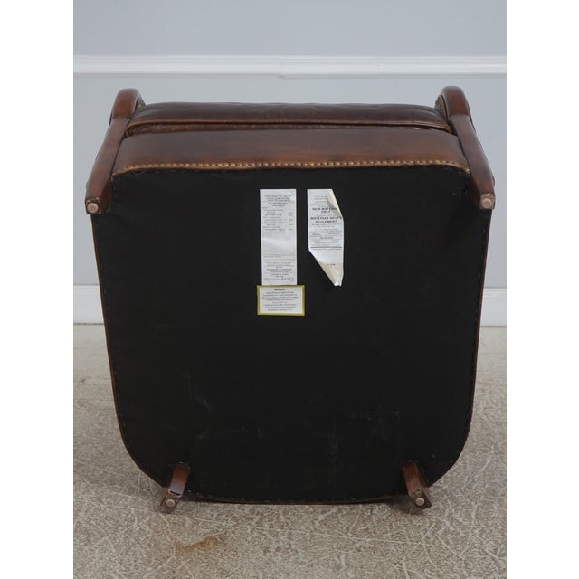 Theodore Alexander Leather & Mahogany Club Chair For Sale - Image 17 of 18
