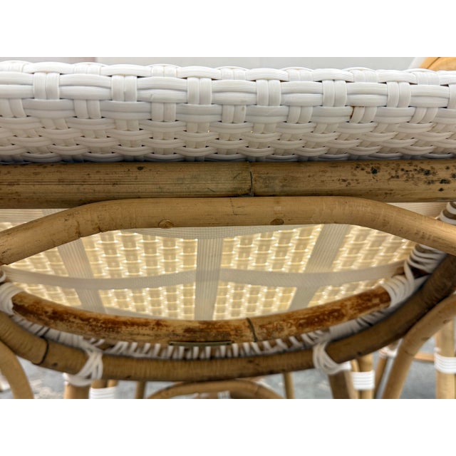 Serena & Lily Riviera Rattan Armchair, Set of Four For Sale - Image 10 of 12