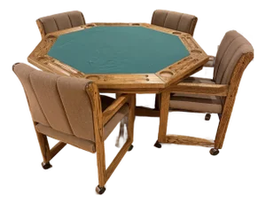 Vintage Hippopotamus Octagonal Oak Game Table